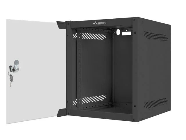 RACKOVÁ SKŘÍŇ 10" PRO MONTÁŽ NA STĚNU 6U/280X310 (FLAT PACK) S PROSKLENÝMI DVEŘMI ČERNÁ