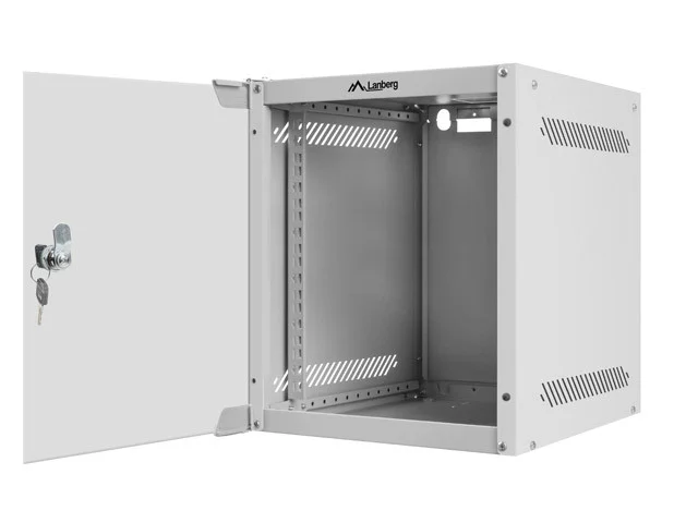 RACKOVÁ SKŘÍŇ 10" NÁSTĚNNÁ 6U/280X310 (FLAT PACK) S PROSKLENÝMI DVEŘMI ŠEDÁ