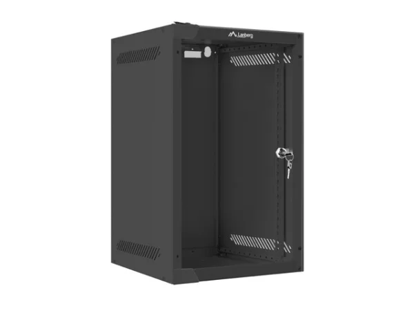 RACKOVÁ SKŘÍŇ 10" PRO MONTÁŽ NA STĚNU 9U/280X310 (FLAT PACK) S PROSKLENÝMI DVEŘMI ČERNÁ