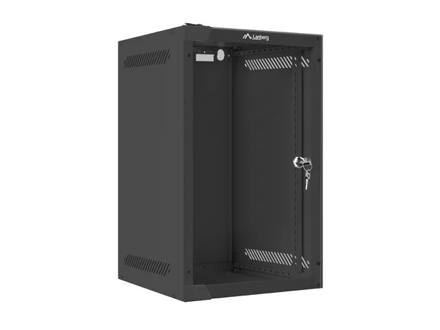 RACKOVÁ SKŘÍŇ 10" PRO MONTÁŽ NA STĚNU 9U/280X310 (FLAT PACK) S PROSKLENÝMI DVEŘMI ČERNÁ