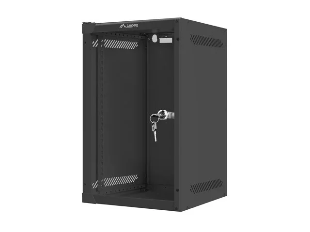 RACKOVÁ SKŘÍŇ 10" PRO MONTÁŽ NA STĚNU 9U/280X310 (FLAT PACK) S PROSKLENÝMI DVEŘMI ČERNÁ