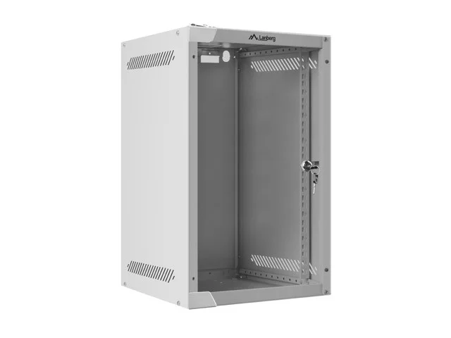 RACKOVÁ SKŘÍŇ 10" NÁSTĚNNÁ 9U/280X310 (FLAT PACK) S PROSKLENÝMI DVEŘMI ŠEDÁ