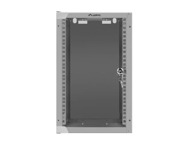 RACKOVÁ SKŘÍŇ 10" NÁSTĚNNÁ 9U/280X310 (FLAT PACK) S PROSKLENÝMI DVEŘMI ŠEDÁ