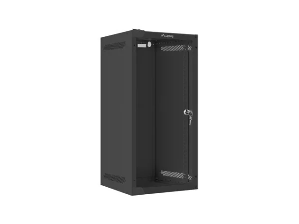 RACKOVÁ SKŘÍŇ 10" NÁSTĚNNÁ 12U/280X310 (FLAT PACK) S PROSKLENÝMI DVEŘMI ČERNÁ