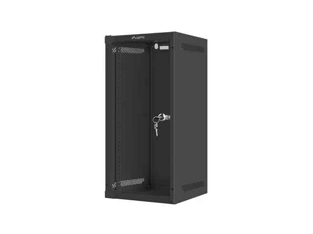 RACKOVÁ SKŘÍŇ 10" NÁSTĚNNÁ 12U/280X310 (FLAT PACK) S PROSKLENÝMI DVEŘMI ČERNÁ