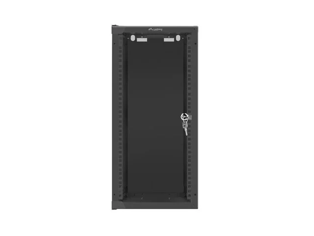 RACKOVÁ SKŘÍŇ 10" NÁSTĚNNÁ 12U/280X310 (FLAT PACK) S PROSKLENÝMI DVEŘMI ČERNÁ