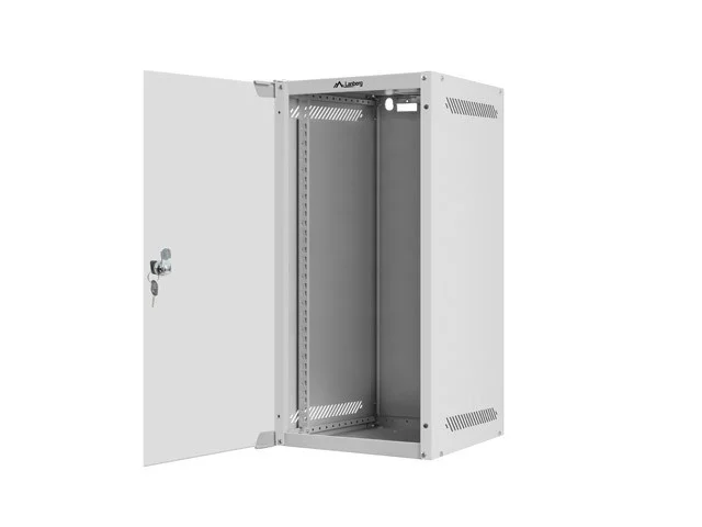 RACKOVÁ SKŘÍŇ 10" NÁSTĚNNÁ 12U/280X310 (FLAT PACK) S PROSKLENÝMI DVEŘMI ŠEDÁ
