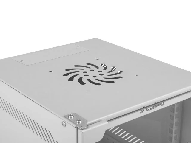 RACKOVÁ SKŘÍŇ 10" NÁSTĚNNÁ 12U/280X310 (FLAT PACK) S PROSKLENÝMI DVEŘMI ŠEDÁ