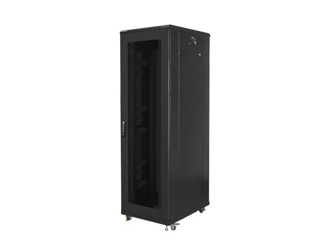 RACKOVÁ SKŘÍŇ 19" VOLNĚ STOJÍCÍ 42U/800X800 (FLAT PACK) SE SÍŤOVÝMI DVEŘMI ČERNÁ