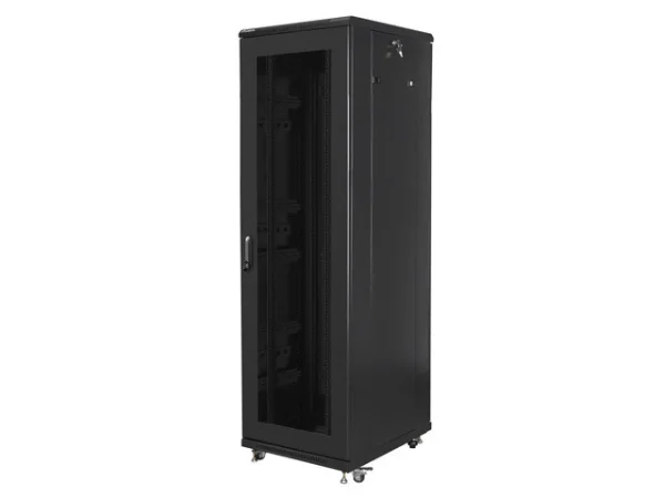 19" VOLNĚ STOJÍCÍ RACKOVÁ SKŘÍŇ 42U/600X800 (FLAT PACK) SE SÍŤOVANÝMI DVEŘMI ČERNÁ