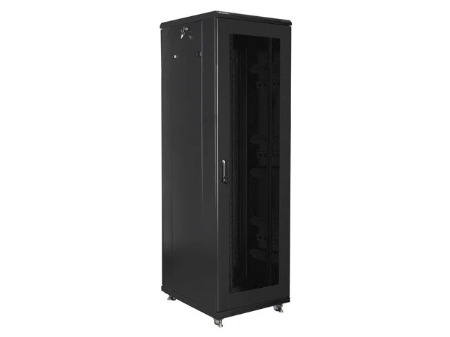 19" VOLNĚ STOJÍCÍ RACKOVÁ SKŘÍŇ 42U/600X800 (FLAT PACK) SE SÍŤOVANÝMI DVEŘMI ČERNÁ