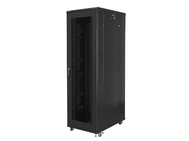 19" VOLNĚ STOJÍCÍ RACKOVÁ SKŘÍŇ 42U/800X1000 (FLAT PACK) SE SÍŤOVÝMI DVEŘMI ČERNÁ