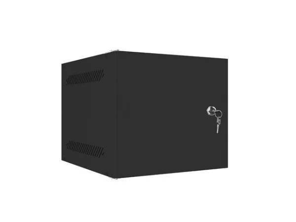 RACKOVÁ SKŘÍŇ 10" NÁSTĚNNÁ 4U/280X310 PRO VLASTNÍ MONTÁŽ S KOVOVÝMI DVEŘMI ČERNÁ  (PLOCHÉ BALENÍ)