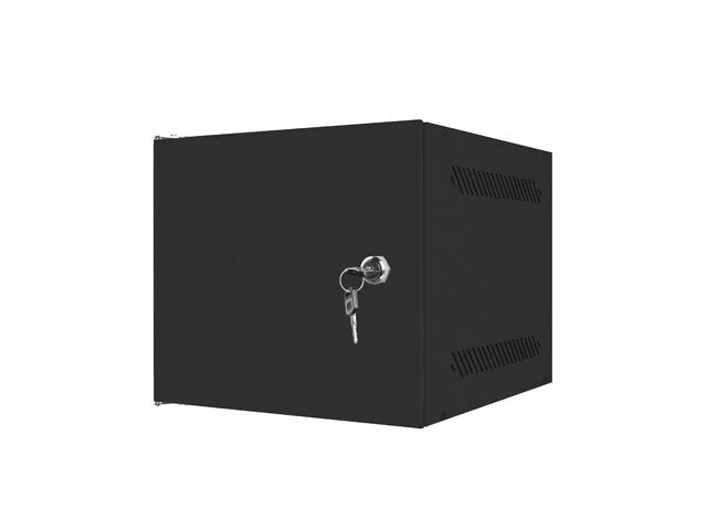RACKOVÁ SKŘÍŇ 10" NÁSTĚNNÁ 4U/280X310 PRO VLASTNÍ MONTÁŽ S KOVOVÝMI DVEŘMI ČERNÁ  (PLOCHÉ BALENÍ)