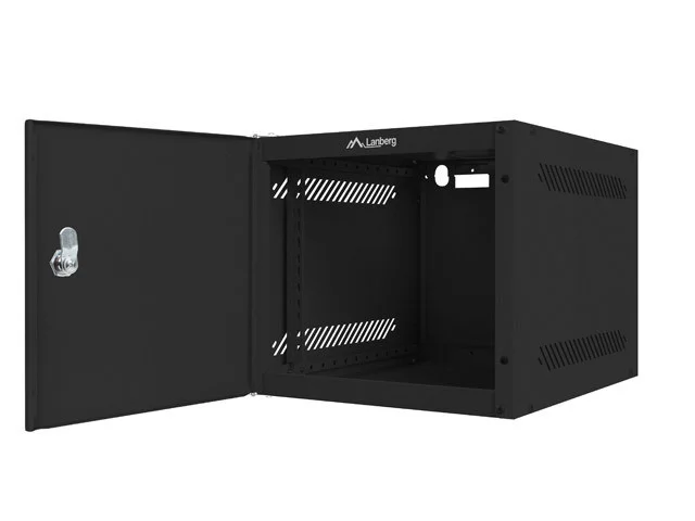 RACKOVÁ SKŘÍŇ 10" NÁSTĚNNÁ 4U/280X310 PRO VLASTNÍ MONTÁŽ S KOVOVÝMI DVEŘMI ČERNÁ  (PLOCHÉ BALENÍ)