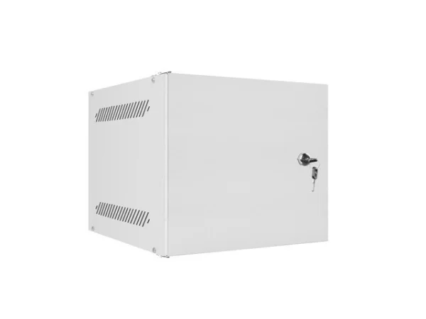 RACKOVÁ SKŘÍŇ 10" NÁSTĚNNÁ 4U/280X310 PRO VLASTNÍ MONTÁŽ S KOVOVÝMI DVEŘMI ŠEDÁ  (PLOCHÉ BALENÍ)