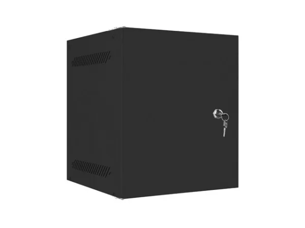 RACKOVÁ SKŘÍŇ 10" PRO MONTÁŽ NA STĚNU 6U/280X310 PRO VLASTNÍ MONTÁŽ S KOVOVÝMI DVEŘMI ČERNÁ  (PLOCHÉ BALENÍ)
