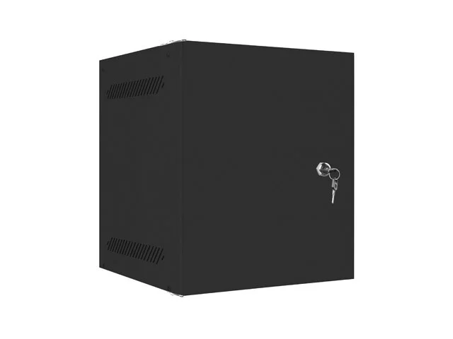 RACKOVÁ SKŘÍŇ 10" PRO MONTÁŽ NA STĚNU 6U/280X310 PRO VLASTNÍ MONTÁŽ S KOVOVÝMI DVEŘMI ČERNÁ  (PLOCHÉ BALENÍ)