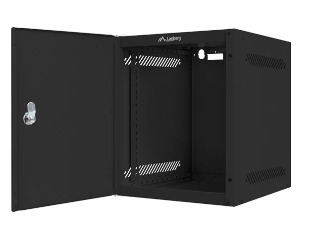 RACKOVÁ SKŘÍŇ 10" PRO MONTÁŽ NA STĚNU 6U/280X310 PRO VLASTNÍ MONTÁŽ S KOVOVÝMI DVEŘMI ČERNÁ  (PLOCHÉ BALENÍ)