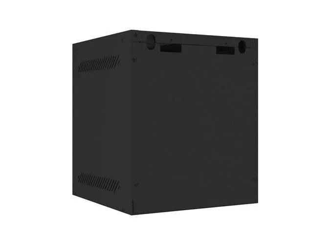 RACKOVÁ SKŘÍŇ 10" PRO MONTÁŽ NA STĚNU 6U/280X310 PRO VLASTNÍ MONTÁŽ S KOVOVÝMI DVEŘMI ČERNÁ  (PLOCHÉ BALENÍ)