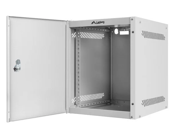 RACKOVÁ SKŘÍŇ 10" PRO MONTÁŽ NA STĚNU 6U/280X310 PRO VLASTNÍ MONTÁŽ S KOVOVÝMI DVEŘMI ŠEDÁ  (PLOCHÉ BALENÍ)