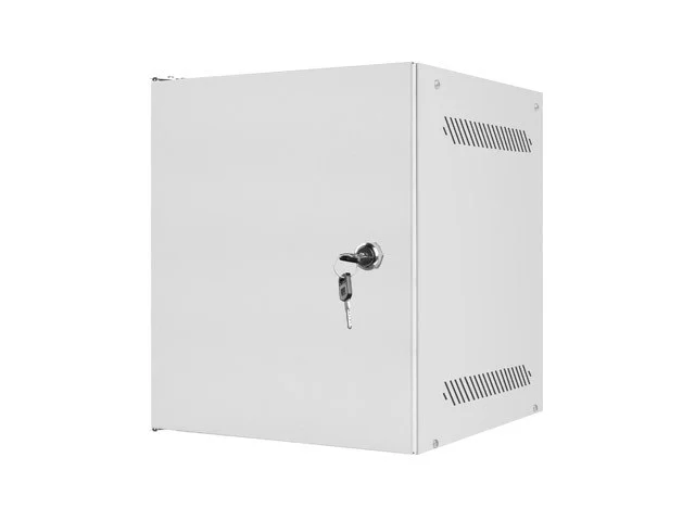 RACKOVÁ SKŘÍŇ 10" PRO MONTÁŽ NA STĚNU 6U/280X310 PRO VLASTNÍ MONTÁŽ S KOVOVÝMI DVEŘMI ŠEDÁ  (PLOCHÉ BALENÍ)