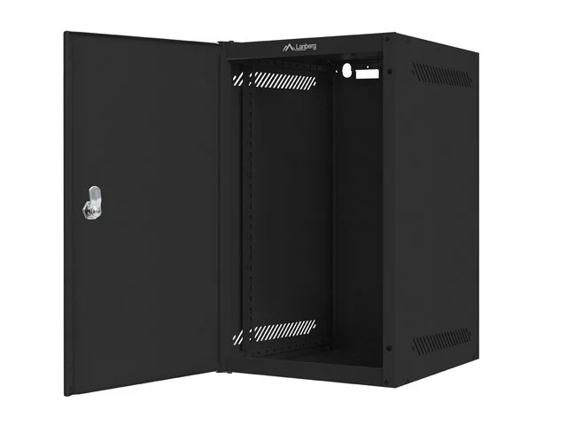 RACKOVÁ SKŘÍŇ 10" PRO MONTÁŽ NA STĚNU 9U/280X310 PRO VLASTNÍ MONTÁŽ S KOVOVÝMI DVEŘMI ČERNÁ  (PLOCHÉ BALENÍ)