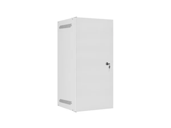 RACKOVÁ SKŘÍŇ 10" NÁSTĚNNÁ 12U/280X310 PRO VLASTNÍ MONTÁŽ S KOVOVÝMI DVEŘMI ŠEDÁ  (PLOCHÉ BALENÍ)