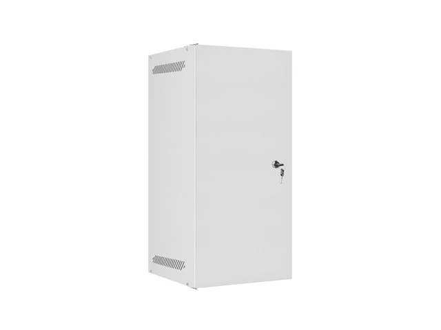 RACKOVÁ SKŘÍŇ 10" NÁSTĚNNÁ 12U/280X310 PRO VLASTNÍ MONTÁŽ S KOVOVÝMI DVEŘMI ŠEDÁ  (PLOCHÉ BALENÍ)