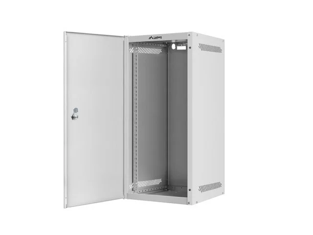RACKOVÁ SKŘÍŇ 10" NÁSTĚNNÁ 12U/280X310 PRO VLASTNÍ MONTÁŽ S KOVOVÝMI DVEŘMI ŠEDÁ  (PLOCHÉ BALENÍ)