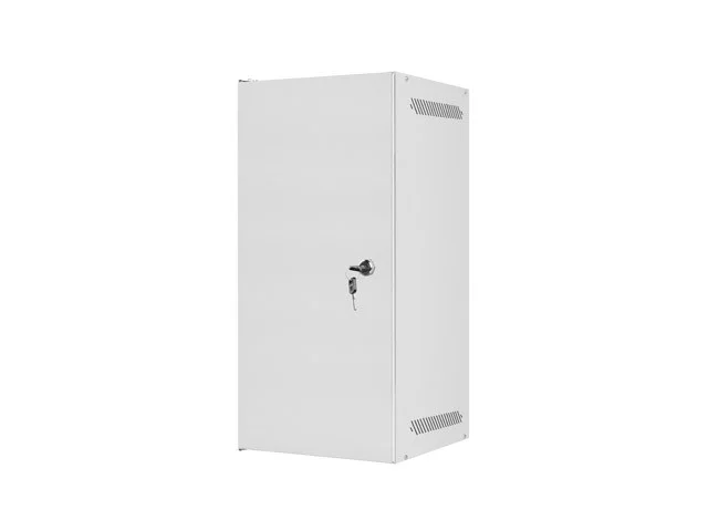 RACKOVÁ SKŘÍŇ 10" NÁSTĚNNÁ 12U/280X310 PRO VLASTNÍ MONTÁŽ S KOVOVÝMI DVEŘMI ŠEDÁ  (PLOCHÉ BALENÍ)