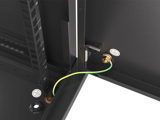 RACKOVÁ SKŘÍŇ 19" PRO MONTÁŽ NA STĚNU 6U/600X450 PRO VLASTNÍ MONTÁŽ S KOVOVÝMI DVEŘMI ČERNÁ  (PLOCHÉ BALENÍ)