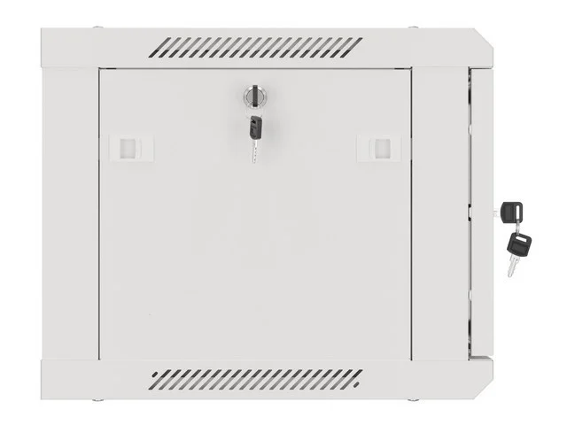 RACKOVÁ SKŘÍŇ 19" PRO MONTÁŽ NA STĚNU 6U/600X450 PRO VLASTNÍ MONTÁŽ S KOVOVÝMI DVEŘMI ŠEDÁ  (PLOCHÉ BALENÍ)