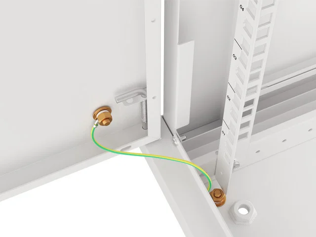 RACKOVÁ SKŘÍŇ 19" PRO MONTÁŽ NA STĚNU 6U/600X450 PRO VLASTNÍ MONTÁŽ S KOVOVÝMI DVEŘMI ŠEDÁ  (PLOCHÉ BALENÍ)