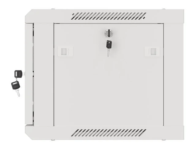 RACKOVÁ SKŘÍŇ 19" PRO MONTÁŽ NA STĚNU 6U/600X450 PRO VLASTNÍ MONTÁŽ S KOVOVÝMI DVEŘMI ŠEDÁ  (PLOCHÉ BALENÍ)