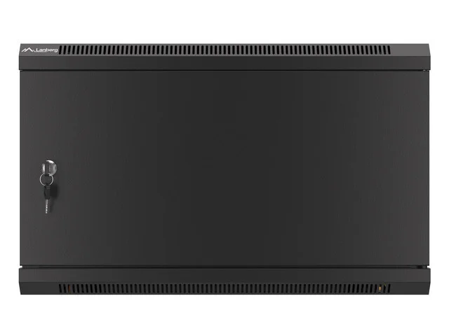 RACKOVÁ SKŘÍŇ 19" PRO MONTÁŽ NA STĚNU 6U/600X600 PRO VLASTNÍ MONTÁŽ S KOVOVÝMI DVEŘMI ČERNÁ  (PLOCHÉ BALENÍ)