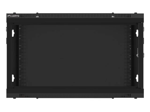 RACKOVÁ SKŘÍŇ 19" PRO MONTÁŽ NA STĚNU 6U/600X600 PRO VLASTNÍ MONTÁŽ S KOVOVÝMI DVEŘMI ČERNÁ  (PLOCHÉ BALENÍ)
