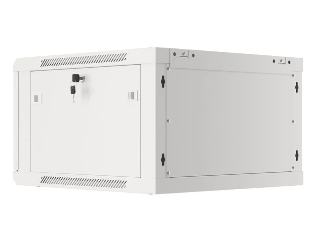 RACKOVÁ SKŘÍŇ 19" PRO MONTÁŽ NA STĚNU 6U/600X600 PRO VLASTNÍ MONTÁŽ S KOVOVÝMI DVEŘMI ŠEDÁ  (PLOCHÉ BALENÍ)