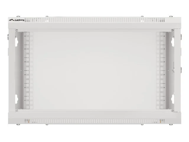RACKOVÁ SKŘÍŇ 19" PRO MONTÁŽ NA STĚNU 6U/600X600 PRO VLASTNÍ MONTÁŽ S KOVOVÝMI DVEŘMI ŠEDÁ  (PLOCHÉ BALENÍ)