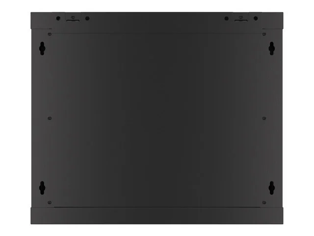19" RACKOVÁ SKŘÍŇ PRO MONTÁŽ NA STĚNU 9U/600X450 PRO VLASTNÍ MONTÁŽ S KOVOVÝMI DVEŘMI ČERNÁ  (PLOCHÉ BALENÍ)