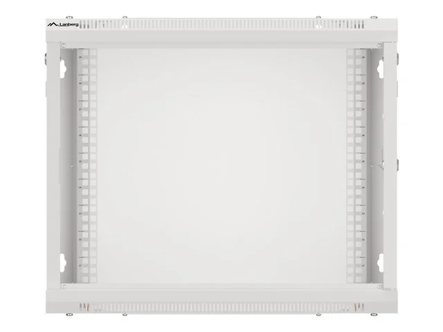 RACKOVÁ SKŘÍŇ 19" PRO MONTÁŽ NA STĚNU 9U/600X450 PRO VLASTNÍ MONTÁŽ S KOVOVÝMI DVEŘMI ŠEDÁ  (PLOCHÉ BALENÍ)