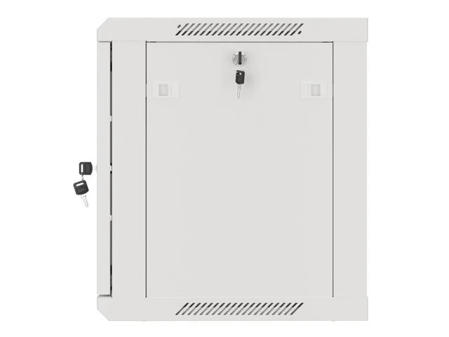 RACKOVÁ SKŘÍŇ 19" PRO MONTÁŽ NA STĚNU 9U/600X450 PRO VLASTNÍ MONTÁŽ S KOVOVÝMI DVEŘMI ŠEDÁ  (PLOCHÉ BALENÍ)