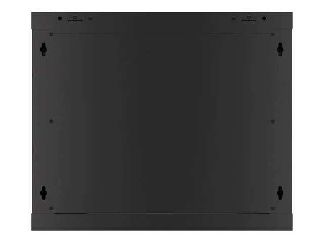 RACKOVÁ SKŘÍŇ 19" PRO MONTÁŽ NA STĚNU 9U/600X600 PRO VLASTNÍ MONTÁŽ S KOVOVÝMI DVEŘMI ČERNÁ  (PLOCHÉ BALENÍ)
