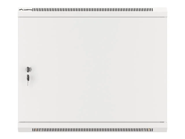 RACKOVÁ SKŘÍŇ 19" PRO MONTÁŽ NA STĚNU 9U/600X600 PRO VLASTNÍ MONTÁŽ S KOVOVÝMI DVEŘMI ŠEDÁ  (PLOCHÉ BALENÍ)