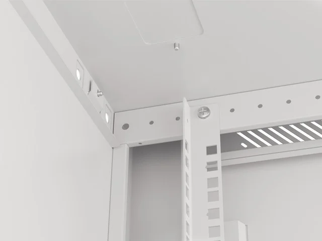 RACKOVÁ SKŘÍŇ 19" PRO MONTÁŽ NA STĚNU 9U/600X600 PRO VLASTNÍ MONTÁŽ S KOVOVÝMI DVEŘMI ŠEDÁ  (PLOCHÉ BALENÍ)