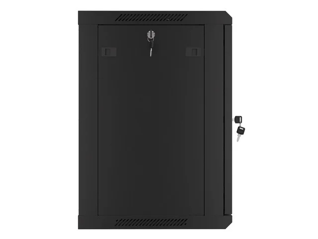 RACKOVÁ SKŘÍŇ 19" NÁSTĚNNÁ 12U/600X450 PRO VLASTNÍ MONTÁŽ S KOVOVÝMI DVEŘMI ČERNÁ  (PLOCHÉ BALENÍ)
