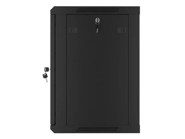 RACKOVÁ SKŘÍŇ 19" NÁSTĚNNÁ 12U/600X450 PRO VLASTNÍ MONTÁŽ S KOVOVÝMI DVEŘMI ČERNÁ  (PLOCHÉ BALENÍ)