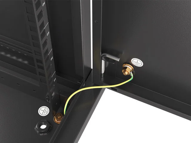 RACKOVÁ SKŘÍŇ 19" NÁSTĚNNÁ 12U/600X450 PRO VLASTNÍ MONTÁŽ S KOVOVÝMI DVEŘMI ČERNÁ  (PLOCHÉ BALENÍ)