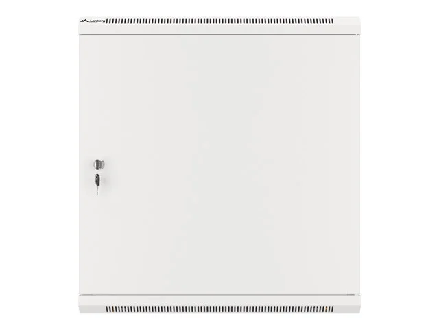 RACKOVÁ SKŘÍŇ 19" NÁSTĚNNÁ 12U/600X450 PRO VLASTNÍ MONTÁŽ S KOVOVÝMI DVEŘMI ŠEDÁ  (PLOCHÉ BALENÍ)
