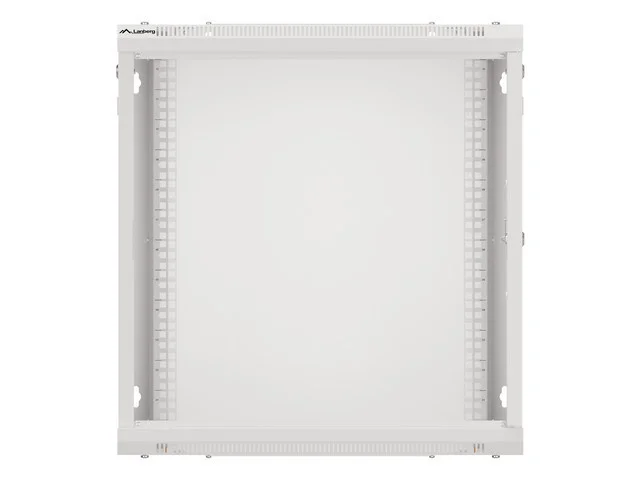RACKOVÁ SKŘÍŇ 19" NÁSTĚNNÁ 12U/600X450 PRO VLASTNÍ MONTÁŽ S KOVOVÝMI DVEŘMI ŠEDÁ  (PLOCHÉ BALENÍ)